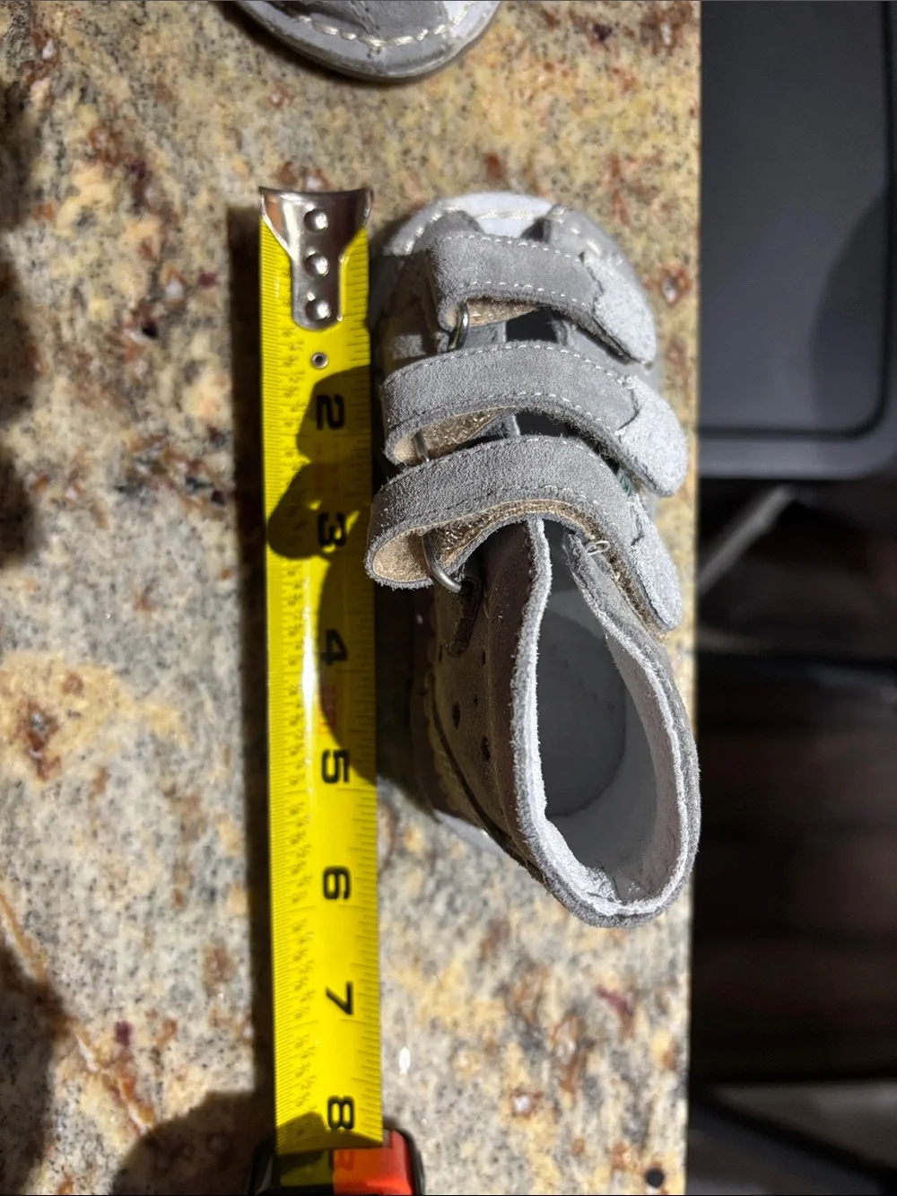 Toddler Grey Suede Velcro Sandals - Neutral Kids Shoes danielki never used